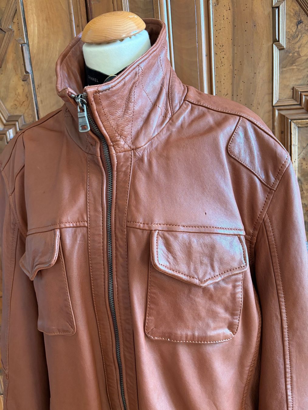 Giacche: ROSS & COLL  Leder Oversize Jacke Größe 58 Farbe: Cognac – Usato da Interlaken venduto da Bona55 4