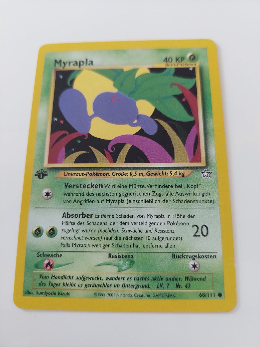 Pokémon Sammelbilder & Trading cards: Myrapla 1. Edition aus Neo Genesis 68/111 – Gebraucht aus Köniz von 1.Edition