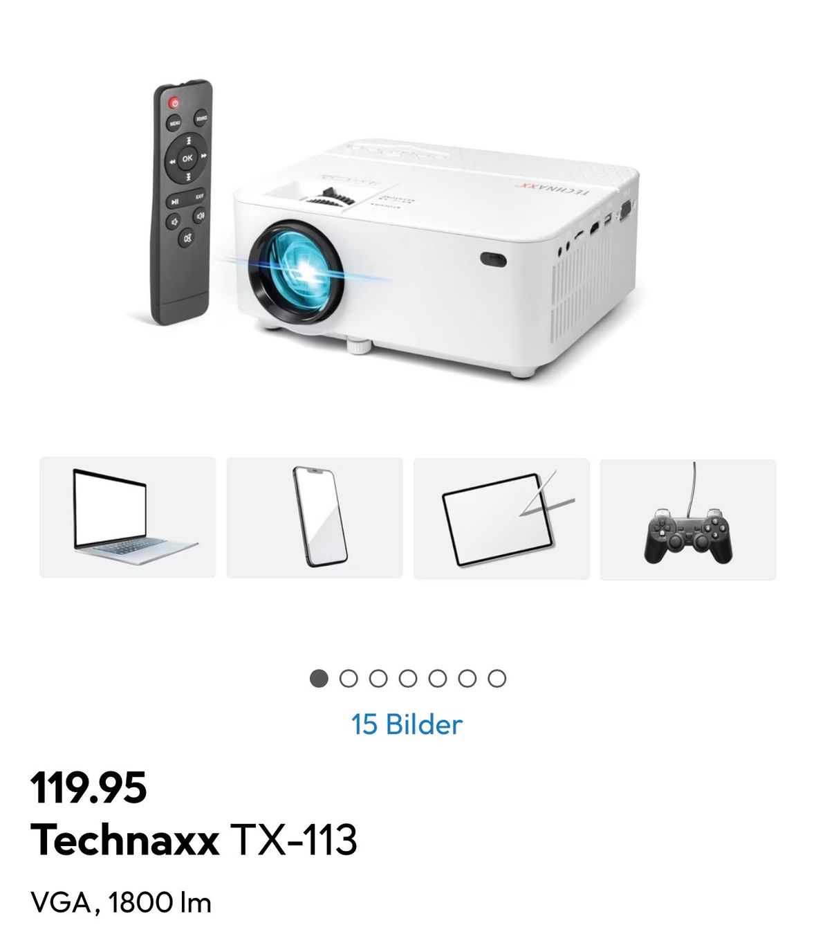 Proiettori: Mini Beamer Home Technaxx TX-113 – Usato da bülach venduto da Happylion1