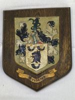 WANDWAPPEN DER STADT BRADFORD (GB) / Massivholz / zirka 1905