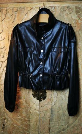 Missguided Kunstlederjacke - Übergang - Schwarz - Gr. S