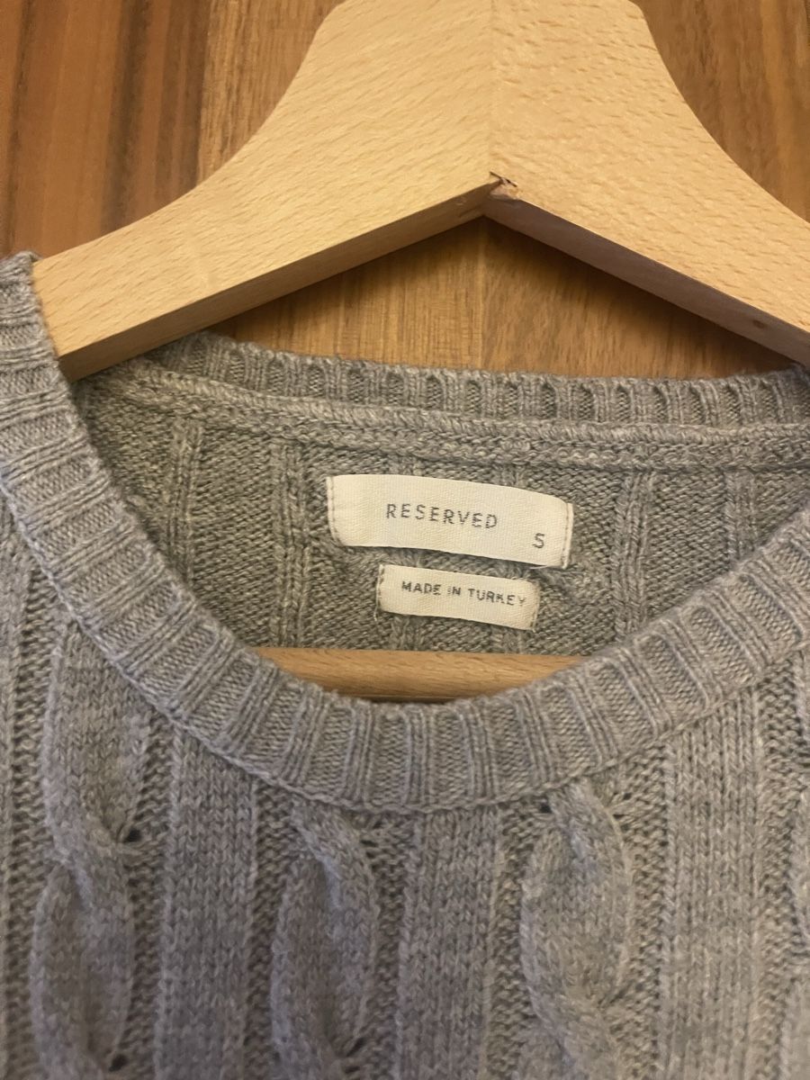 Maglioni & Felpe: Reserved Strickpullover Zopfmuster Grau, Gr. S, Top Zustand! – Usato da Horgen venduto da Ed0 1