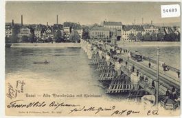 Basel - Alte Rheinbrücke mit Kleinbasel - animee
