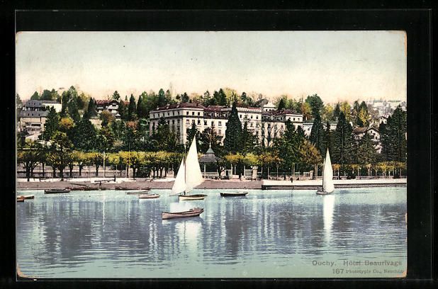 Cartoline postali: AK Ouchy, Hotel Beaurivage – Usato da Berlin venduto da bartko-reher