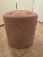 Pouf velours rose pastel comme neuf