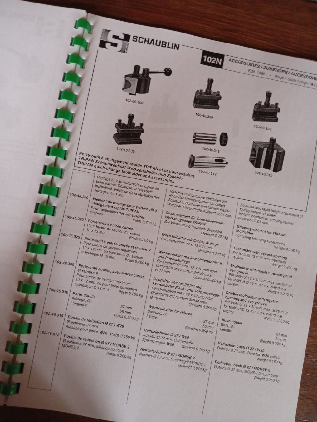 Schaublin Tutte le macchine: Schaublin 102N accessoires – Usato da Perrefitte venduto da 36B 2