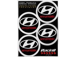 Hyundai Naben Aufkleber Sticker 48mm 4er Set