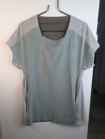 Stylisches Colorblock Kleid / long Shirt/Wildleder-Optik