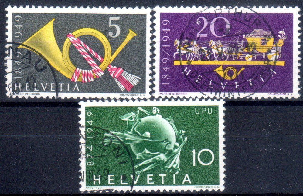 Alle Briefmarken: 100 JAHRE EIDGENÖSSISCHE POST+WELTPOSTVEREIN GEST. - AM487 – Gebraucht aus Losone von EM2019