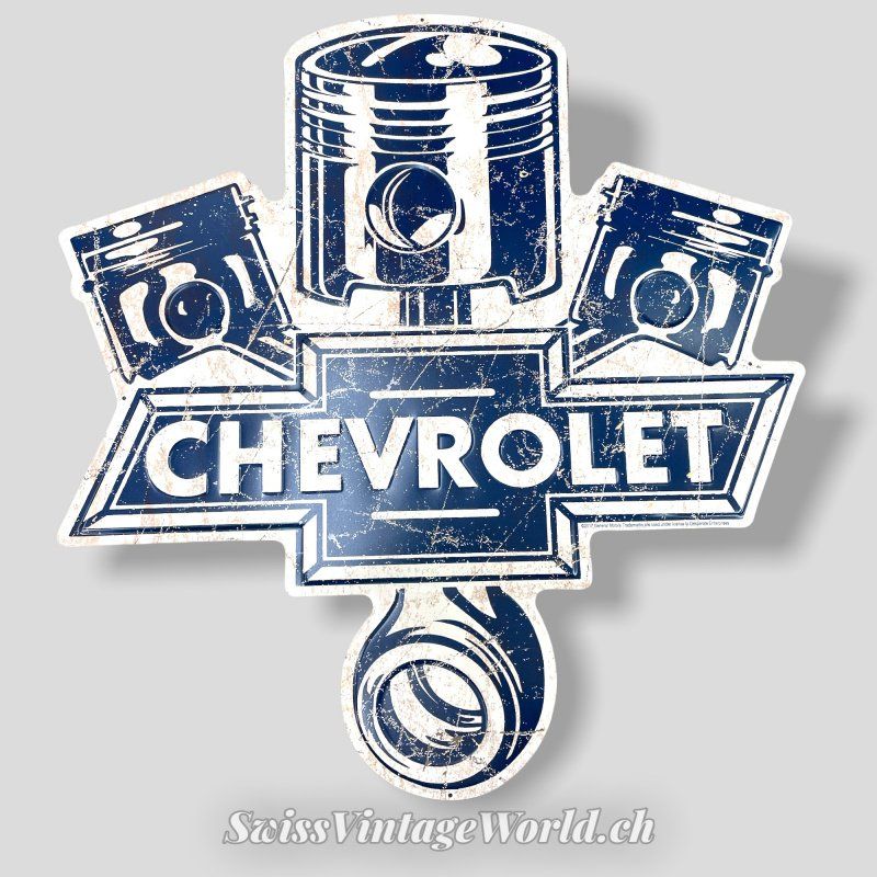Schilder: Chevrolet Blech -- Schild Retro Vintage – Neu und originalverpackt aus Aarburg von SwissVintageWorld