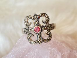 Ring Silber 925 mit rotem Stein