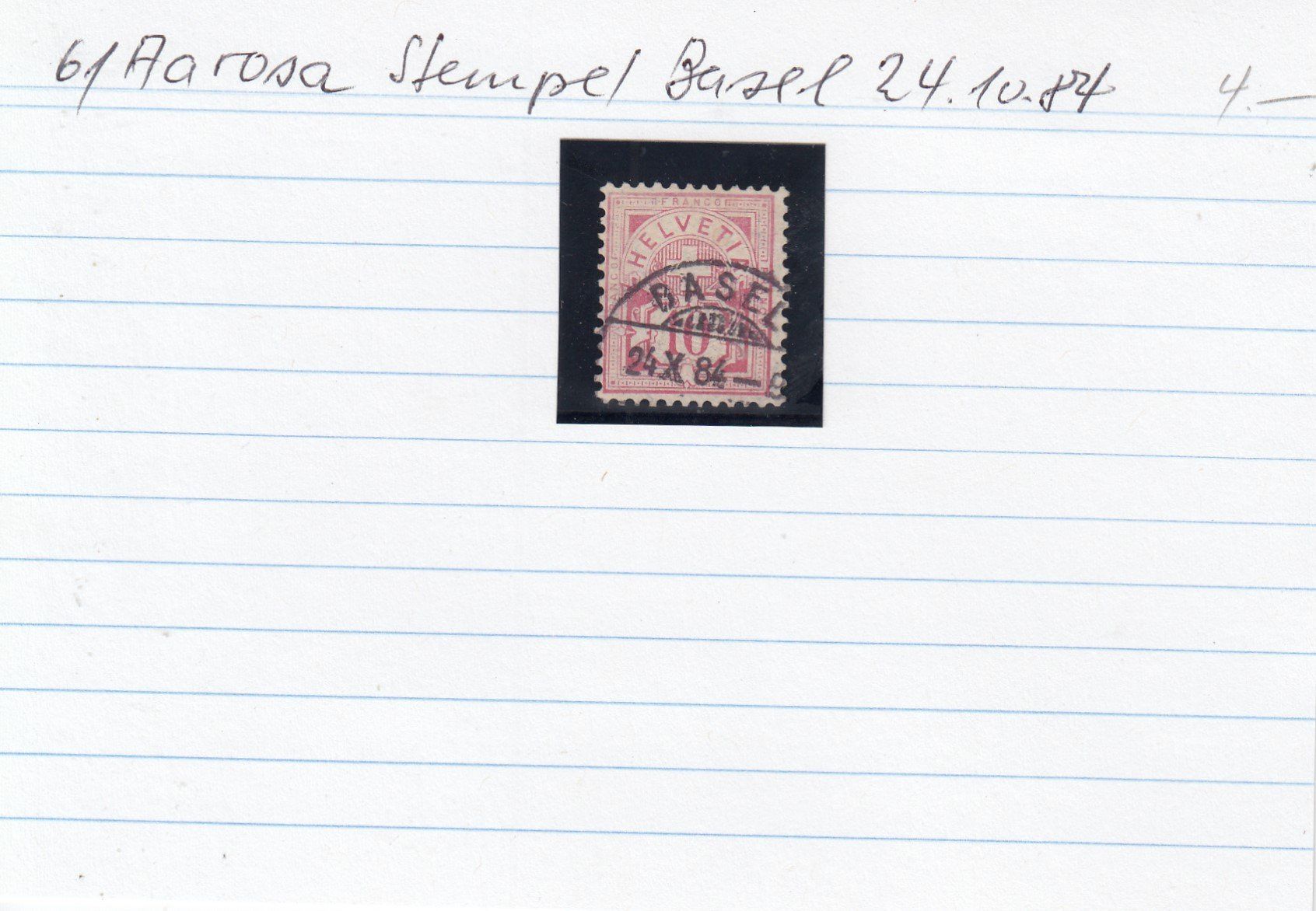 Alle Briefmarken: 61Aa rosa, Stempel Basel 26.10.84 – Gebraucht aus Spreitenbach von Lienbi01 1