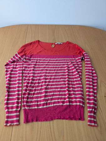 Gerard Darel Pullover aus Seide Gr. S, pink/orange gestreift