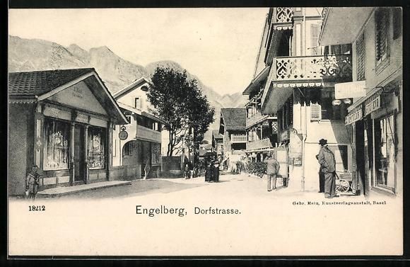 Ansichtskarten: Engelberg /OW, Dorfstrasse mit Geschäft – Gebraucht aus Berlin von bartko-reher