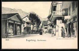 Engelberg /OW, Dorfstrasse mit Geschäft