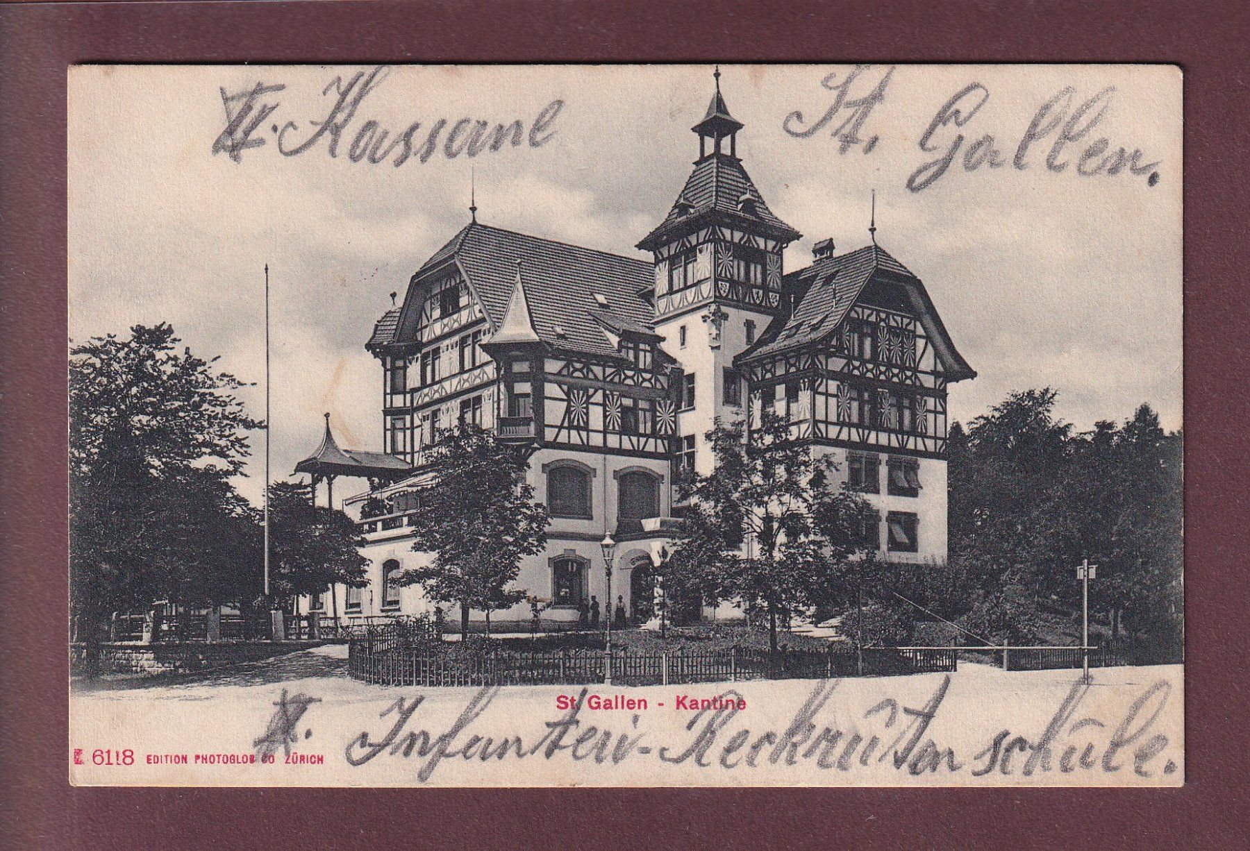 Cartoline postali: ST. GALLEN - Kantine - 1915 Feldpost – Usato da Pully venduto da nicecards