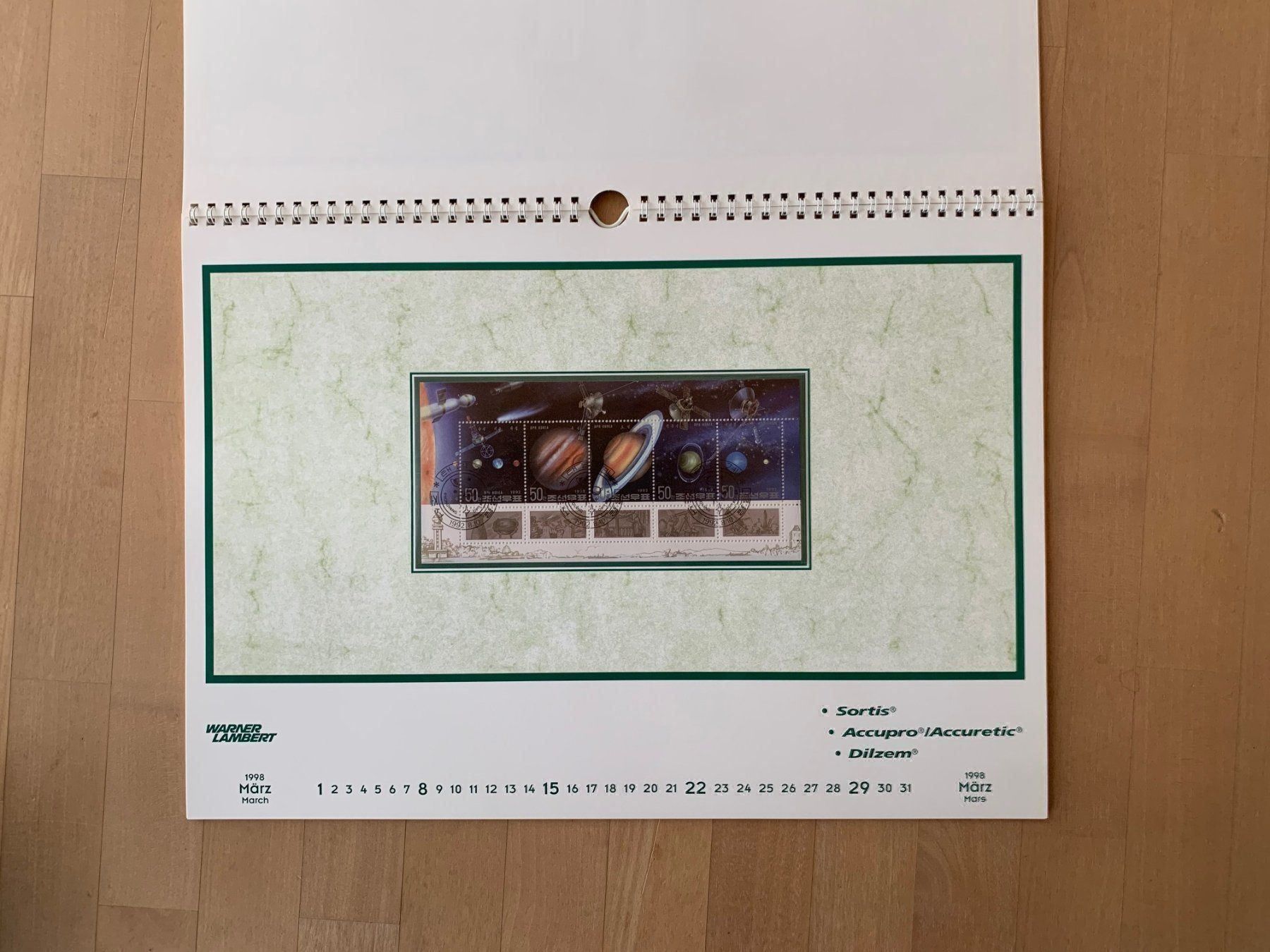Tutti i francobolli: Briefmarkenkalender 1998 – Usato da Zollikon venduto da Xblanka 4