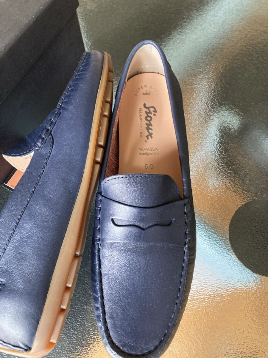 Damenschuhe: Sioux Mokassin, 40, navy, neu, super bequem! – Neu und originalverpackt aus Zürich von elegantissima 1