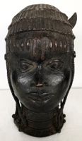 XXL seltener alter Benin Bronze Kopf H 30 cm Kg 3,7