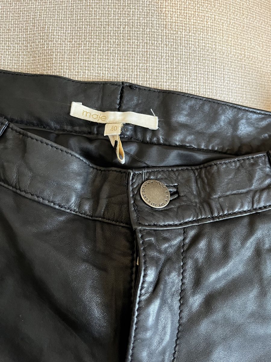 Maje Pantaloni: MAJE Leather Cargo Pants Black Size 40 - Great Style! – Usato da Mies venduto da Nib2011 5
