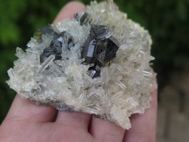 Nadelquarz mit Zinkblende von Peru