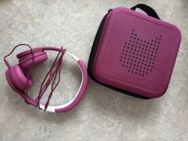 Tonies Kopfhörer mit Kabel und Reisebox lila