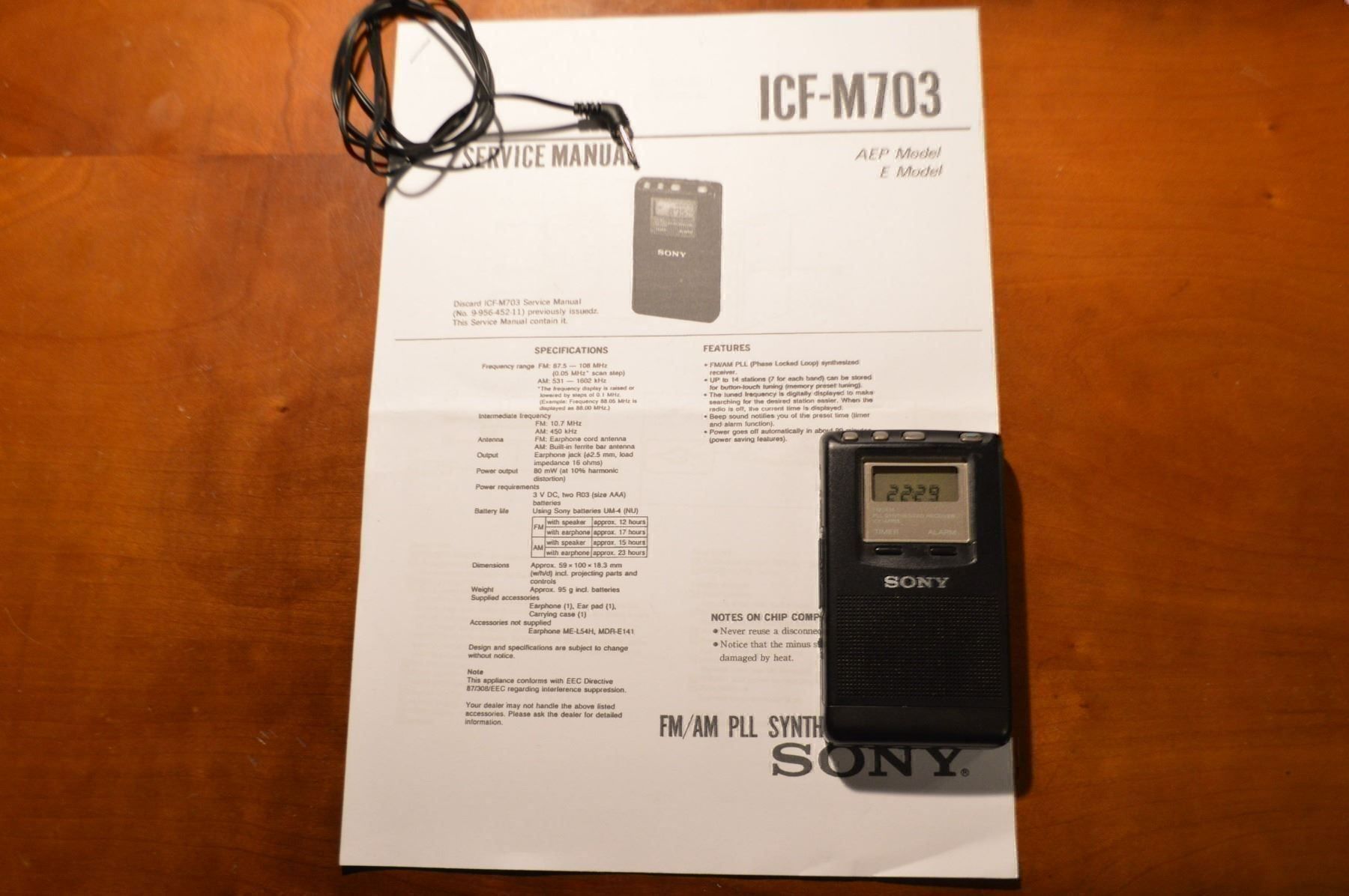 Sony Radios: Sony ICF-M703 mini Vintage FM Receiver – Gebraucht aus Mauren TG von xkr1998 1
