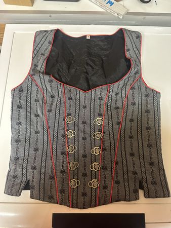 Trachtenweste grau/schwarz Grösse M Baumwolle/Viscose