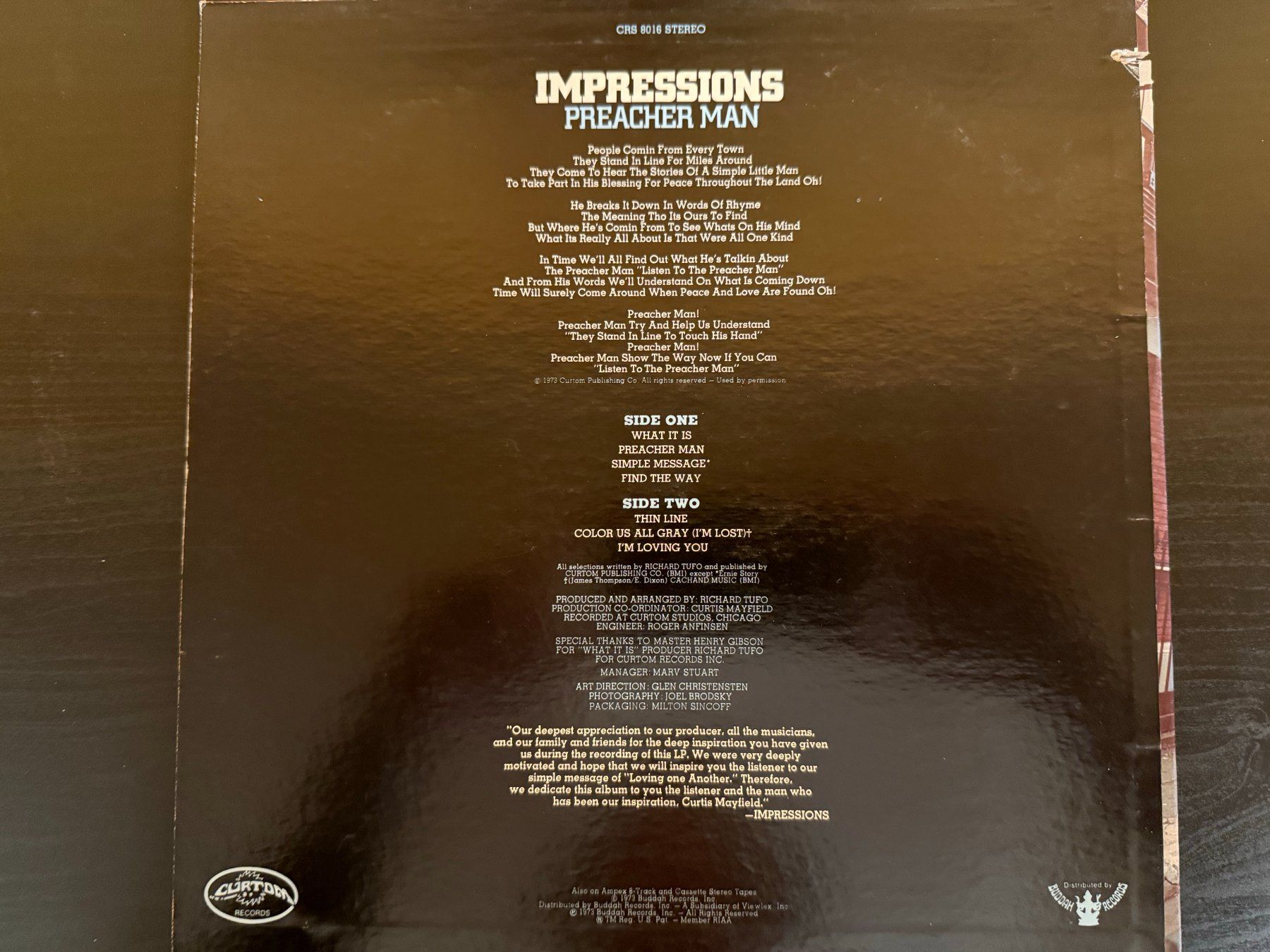 Dischi in vinile: Impressions – Preacher Man [LP US 1973] – Usato da Tamins venduto da Dark-Skull-Vinyl 1
