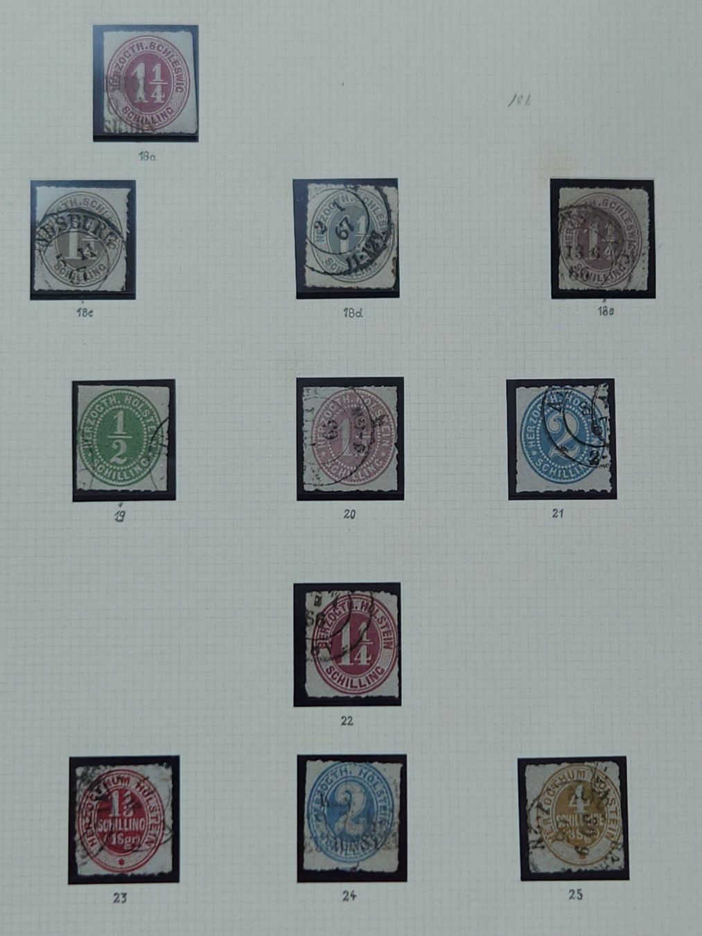 Tutti i francobolli: Schleswig-Holstein Stärke Gestempelten Sammlung Selten – Usato da Kriens venduto da Nidfeld45 5