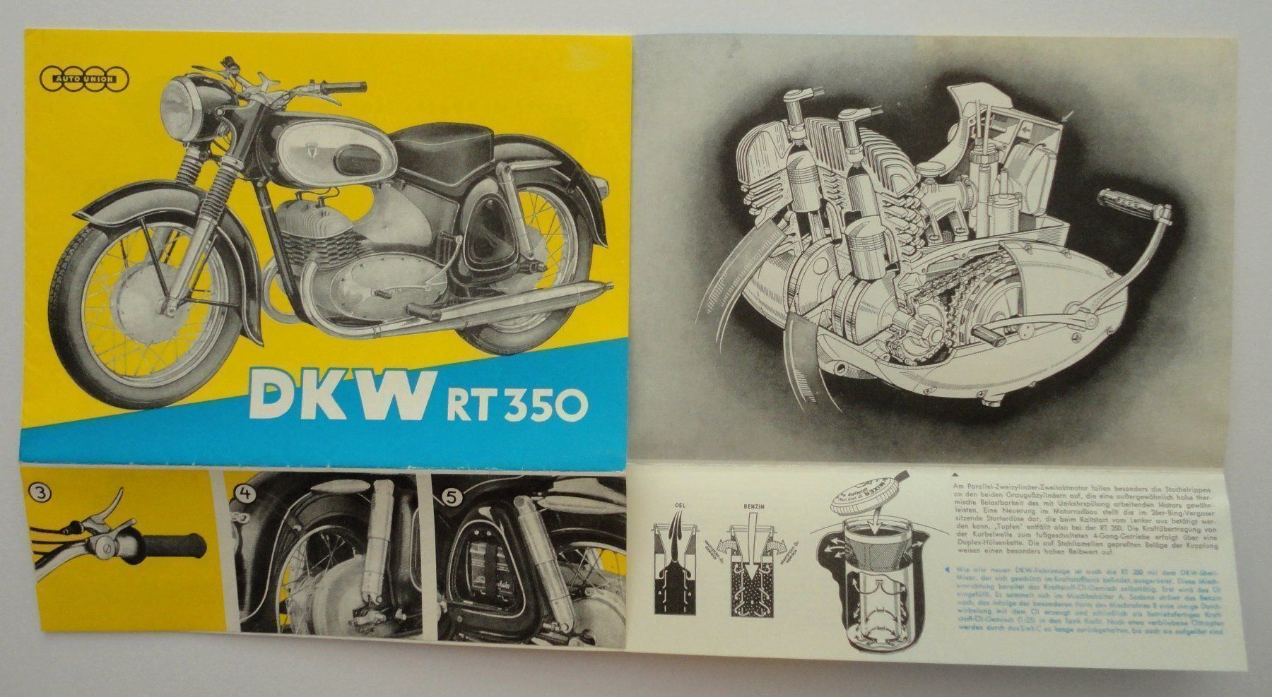 DKW Tutti i ricambio per moto: DKW RT350 Motorrad-Faltprospekt – Usato da zürich venduto da parts5060 3