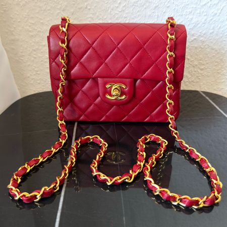 RARE Authentique Sac CHANEL Timeless Square rouge
