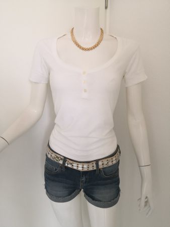 🤩MANGO T-SHIRT WEISS MIT KNÖPFE