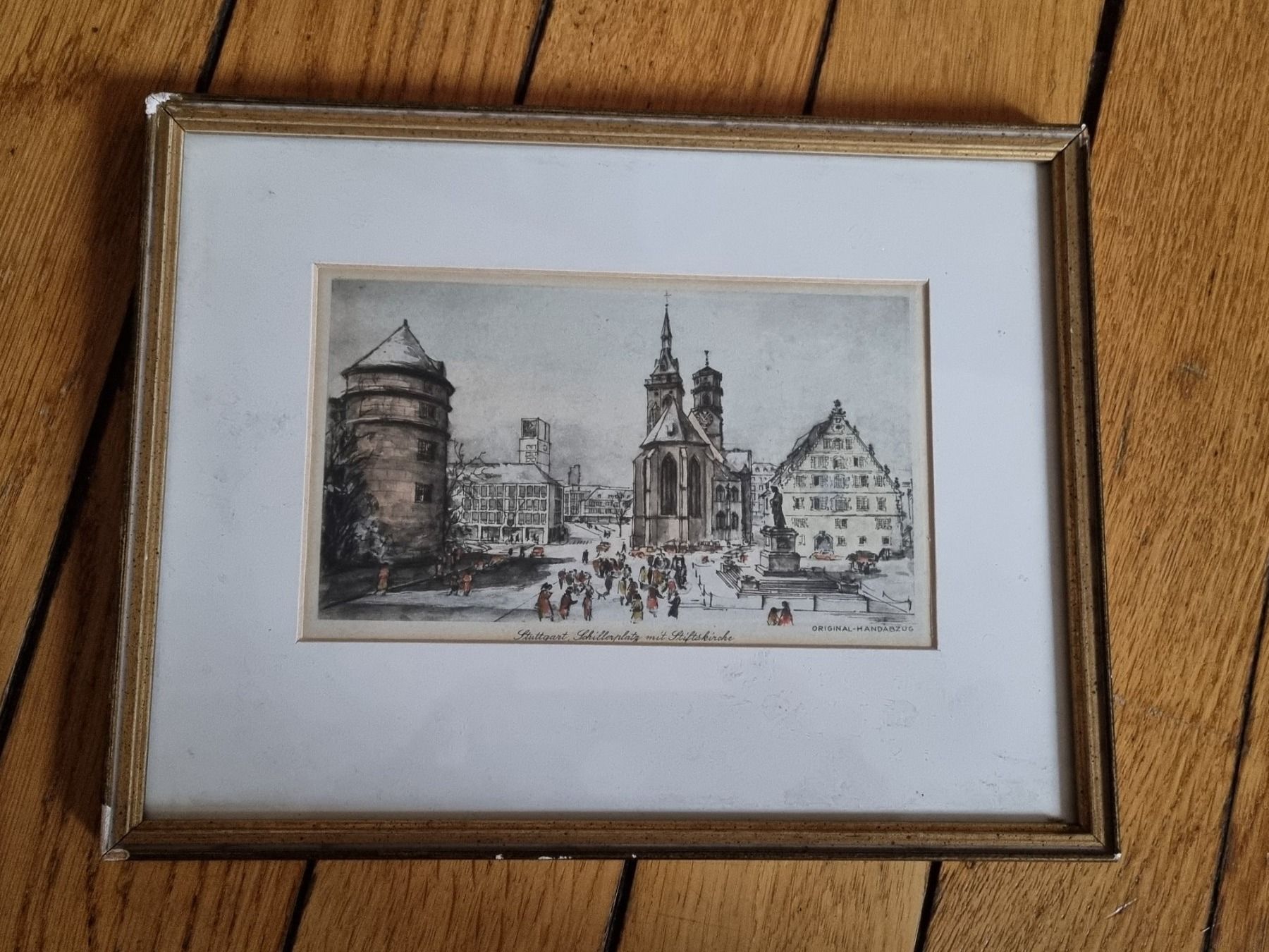 Incisioni: Stuttgart, Original Handabzug gerahmt stich – Usato da Schaffhausen venduto da Leveron13 3