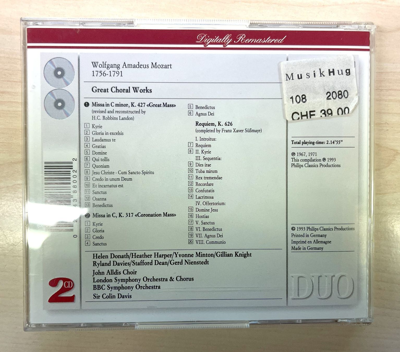 CD: Mozart - Great Choral Works CD – Usato da Oftringen venduto da Vucki 1