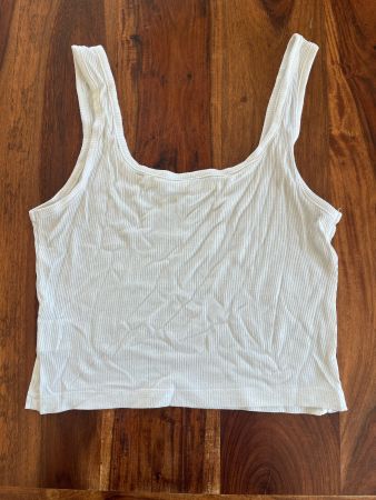 Crop top blanc été léger, taille XS