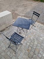 Tischset 2 Stühle und 1 Tisch Metall dunkelgrau