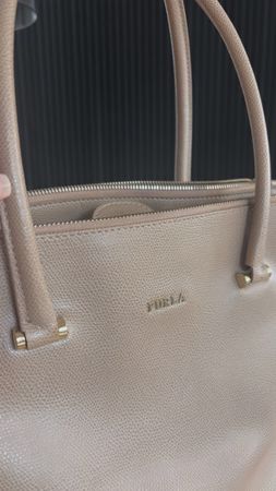 Furla Leder Handtasche taupe
