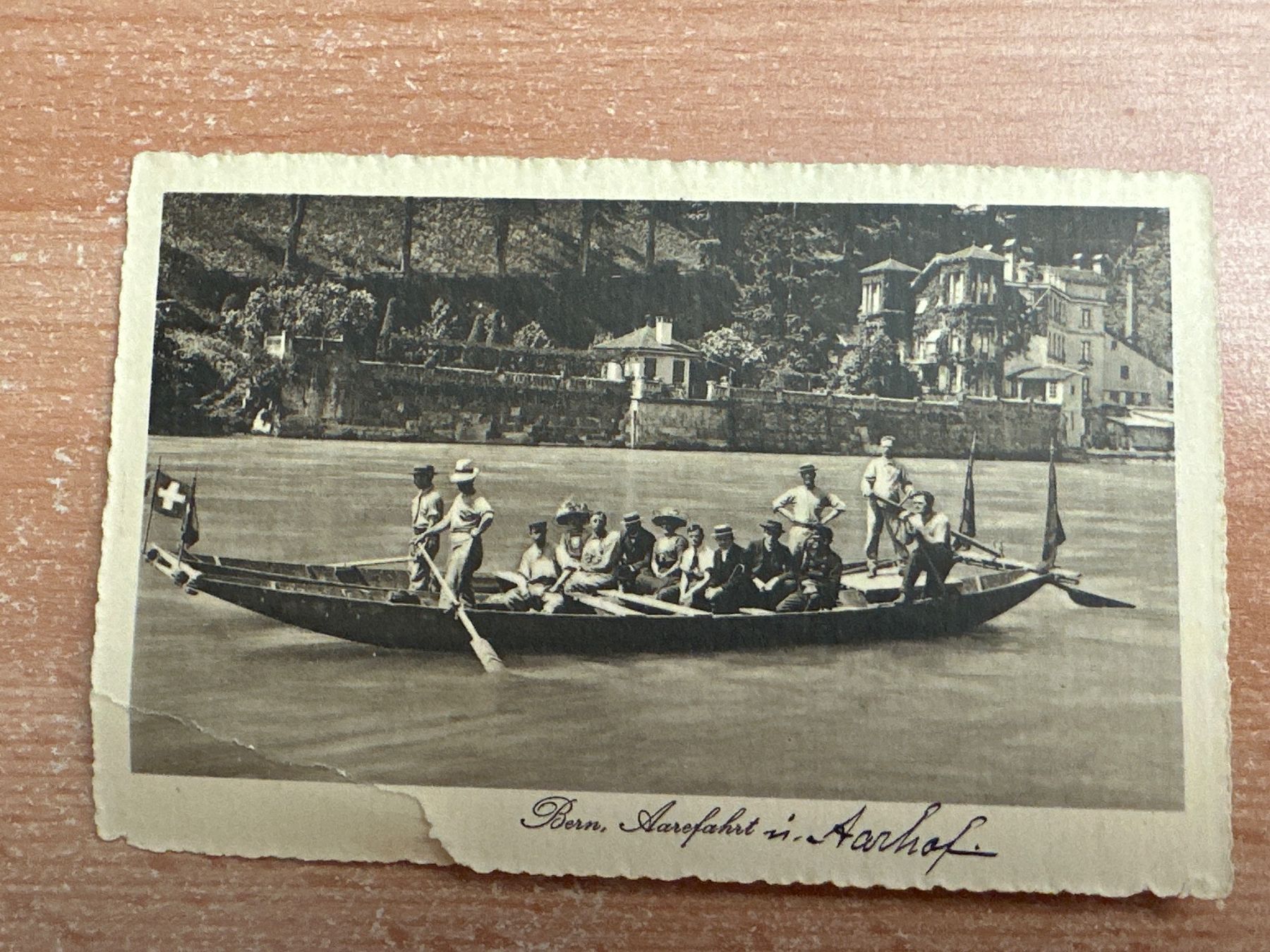 Ansichtskarten: 1915 Bern, Aarefahrt in Aarhof – Defekt aus Zürich von Chaeffeler