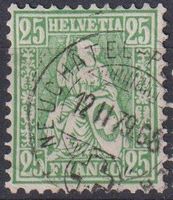 Sitzende Helvetia "25", V-O NEUCHATEL