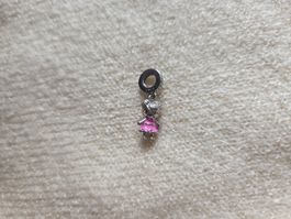 Charm Anhänger Mädchen Silber 925 rosa Kleid