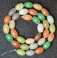 1 Strang echte rare multicolor Gobi Jade Perlen 12 X 8 mm