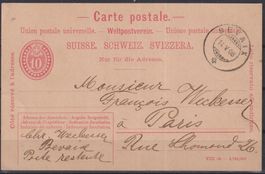 E97) Postkarte Stempel Bevaix, Paris