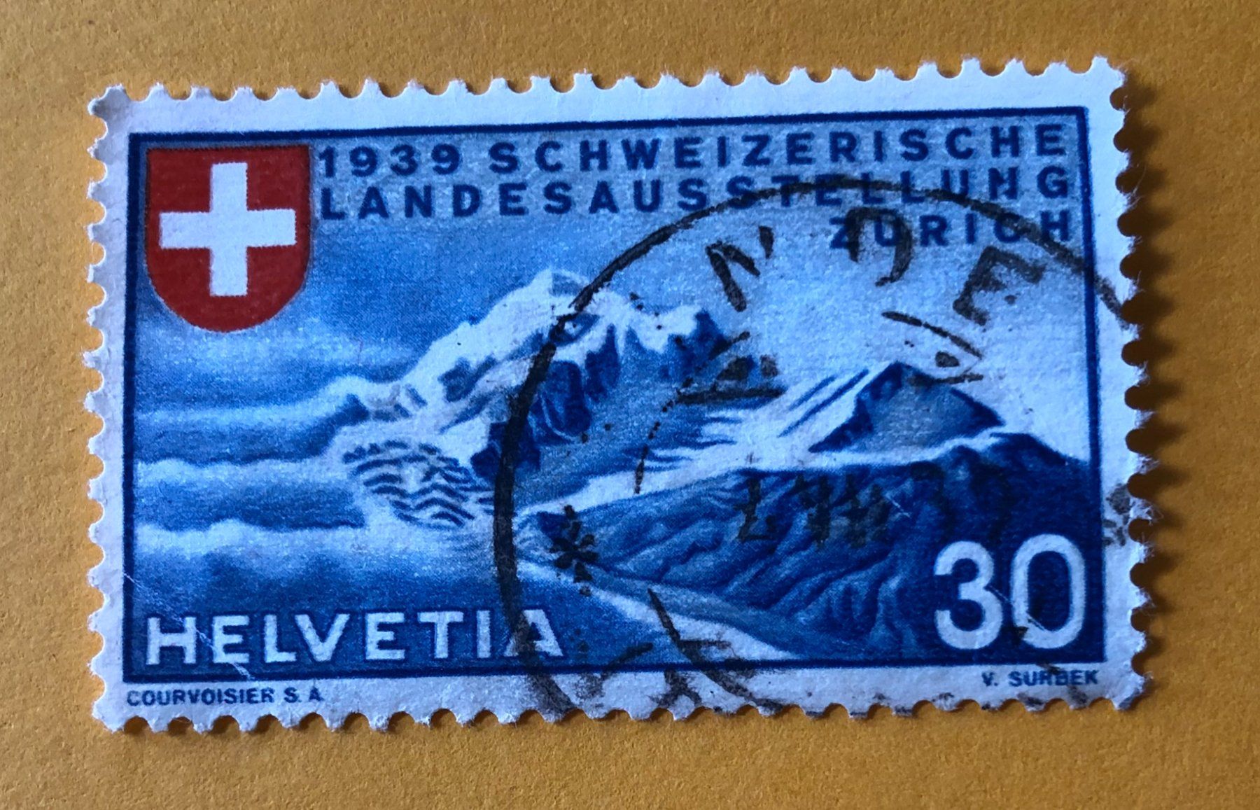 Tutti i francobolli: Nr.221 GESTEMPELT Piz Roseg 1939   – Usato da Aarau venduto da Billa007