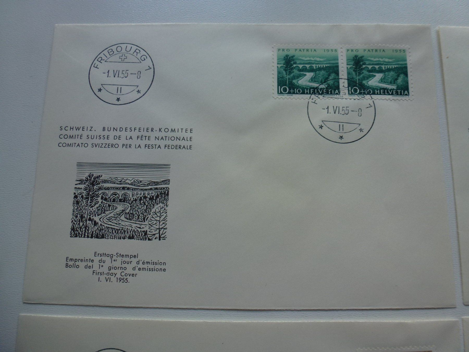 Alle Briefmarken: Pro Patria 1955 ++ 4 Komitee FDC ZNr. B72-B75 – Gebraucht aus Walkringen von Casablanca777 1