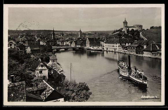 Ansichtskarten: Schaffhausen, Dampfer auf dem Fluss, Sta – Gebraucht aus Berlin von bartko-reher