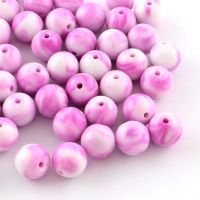 Acrylperlen Orchidee gemustert 8mm/100St