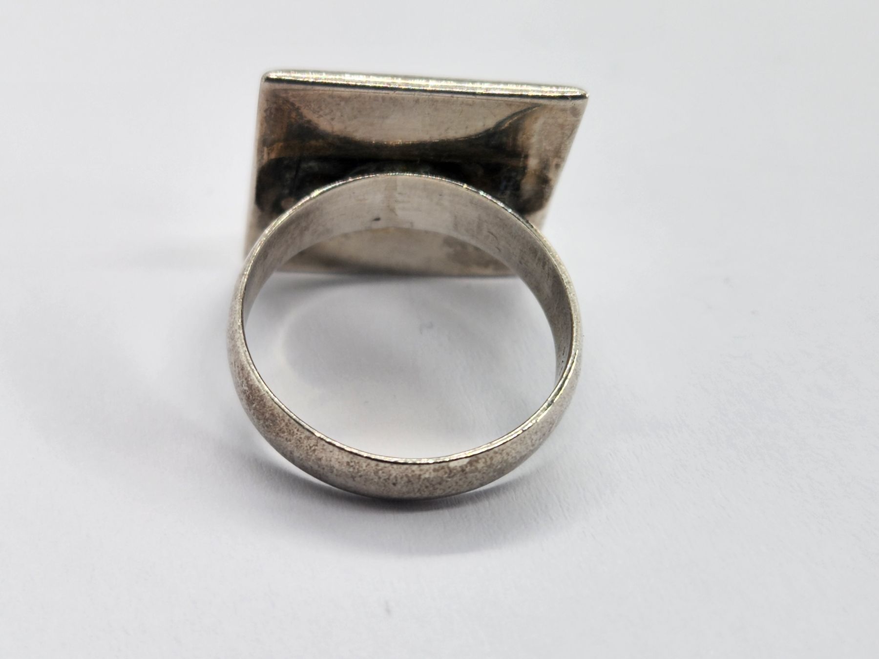 Anelli: Moderner Silberring mit schwarzem Onyx immitat, Grösse 54 – Usato da St. Gallen venduto da GIULESGG 3
