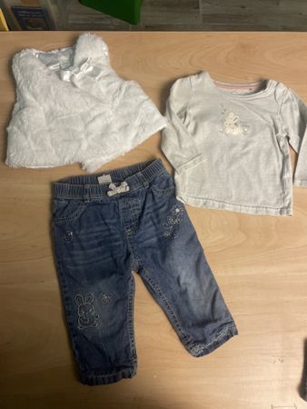 Süsses Migros Mädchen Set Gr. 74 Hose Shirt Weste