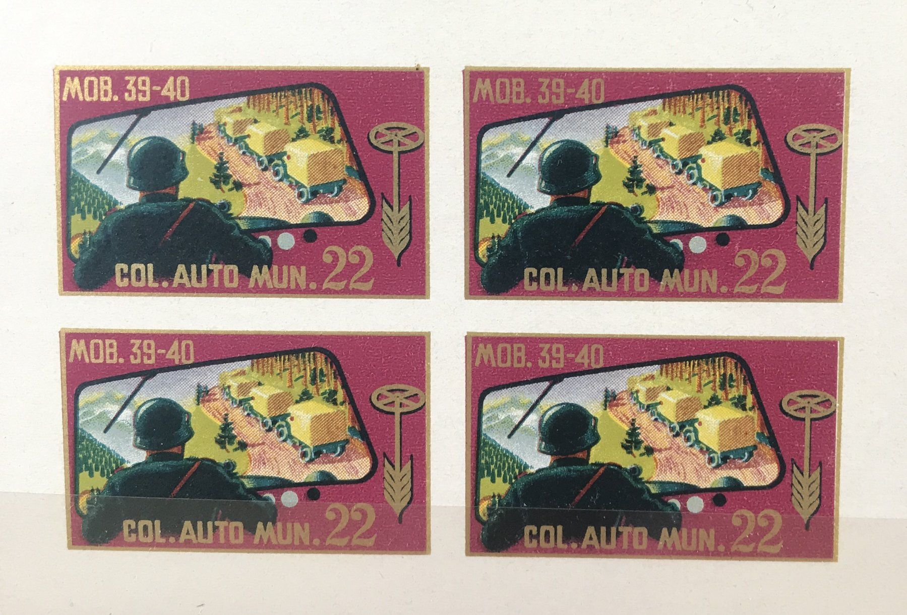 Alle Briefmarken: MILITÄR BRIEFMARKE MOB.39-40 COL.AUTO MUN.22 – Gebraucht aus Ostermundigen von Wyatt-Earp